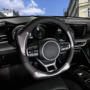 현대 제네시스 쉐보레 기아 쌍용 D컷 카본 자동차 원형 가죽 핸들커버