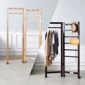 원목 접이식 파티션 이동식행거 스텐드옷걸이