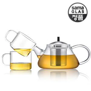 사마도요 내열유리 티포트세트 S056 250ml+찻잔2P