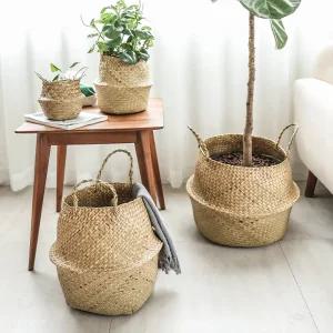 해초바구니 라탄 바구니 S~XL 왕골 라탄화분커버