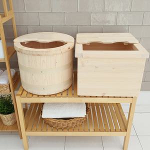 히노끼 편백나무 원형 사각 족욕기 250mm 300mm 350mm 400mm