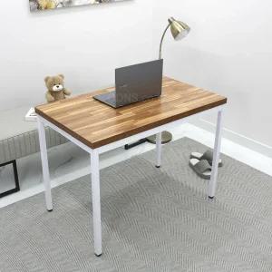 기본 일자형 화이트 철제 디자인 노트북 책상 1100 x 650 학생 공부 스터디 테이블