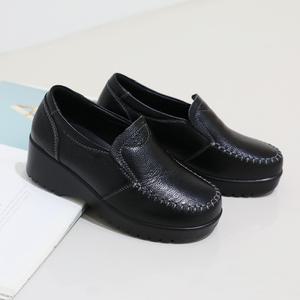 제이슈 천연소가죽 진짜대박 통굽 슬립온 5cm