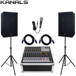 음향패키지2 블루투스 파워드믹서 1400W + 10인치 패시브스피커(2개)+스탠드(2개)+유선마이크