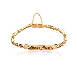 [엘렌쥬얼리]14K 할로우 Curve  스틱 이니셜 팔찌 A타입