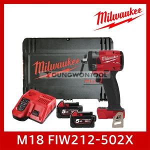 밀워키 M18 FIW212-502X/0X 임팩 렌치II 18V 5A 2개셋