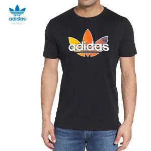 아디다스 오리지널 SPRT 그래픽 반팔티 블랙오렌지 남자 스포츠 트레이닝 여름 면티 기본티 상의 GN2441