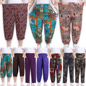 여름 몸빼바지 인견 꽃무늬 항아리 고무줄바지 할머니 엄마 빅사이즈 여자홈웨어