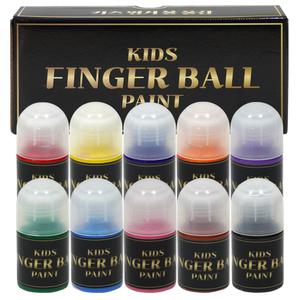 키즈 핑거 볼 물감 30ml 10색 세트/키즈맘아트 유아 볼 페인트 도트 물감 미술 놀이 엄마표미술 홈스쿨