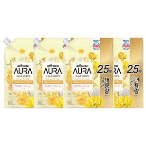 아우라 초고농축 섬유유연제 리필 미드나잇골드, 1.7L, 4개