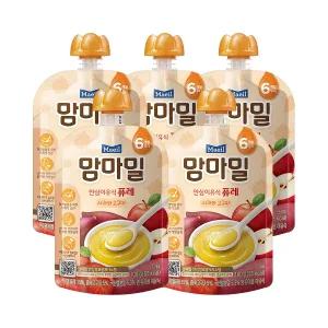 [매일] 맘마밀 이유식 퓨레 사과와고구마 100g 5팩 (6개월)