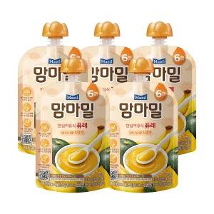 [매일] 맘마밀 이유식 퓨레 바나나와단호박 100g 5팩 (6개월)