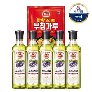 [사조대림] 포도씨유 500ml x5개 +부침가루1KG x1개