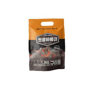 원콜 착화형 1.2kg 1P 바베큐 숯 차콜 캠핑 구이용 미니화로 착화탄