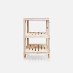 이앤위즈 파인 우드렉 3단선반400 DIY 원목 모듈선반 미니테이블 수납장