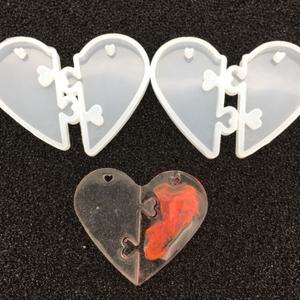 레진 공예 아트 재료 하트 우정 레진 실리콘 몰드 목걸이 키링