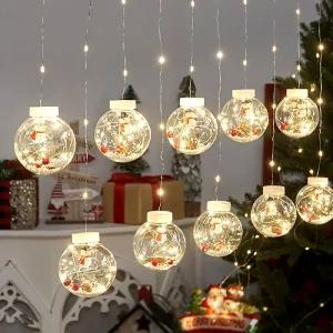 크리스마스 조명 볼전구 10구 LED 가랜드 줄조명 리모컨포함+USB방식 피규어 트리 장식 소품 OCR-SNM10P