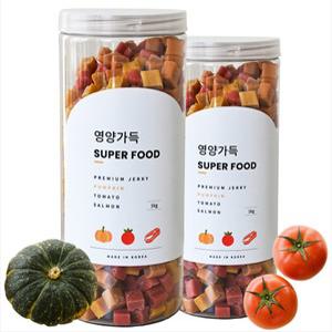 제로랩스 영양가득 져키 1kg x 2개 대용량 강아지 간식 단호박 토마토 연어 노즈워크 훈련간식
