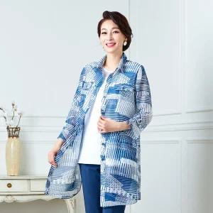 [마담엘레강스][마담엘레강스] 멀티 체크 시어서커 롱 재킷 K201JK05