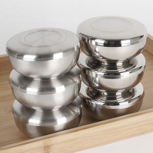 반공기 스텐 이중 밥그릇 낮은 업소용 식당 밥공기