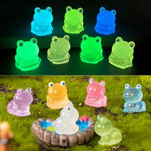 테라리움 동물 피규어 야광 개구리 혼합컬러 5P세트 발광 미니어처 장식