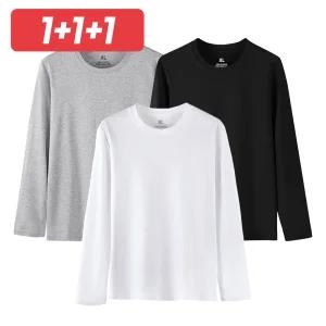 (3장 세트) 30수 무지 긴팔티 레이어드 라운드 오버핏/20수 긴팔/기모내복/남자팬티 드로즈/런닝/홈웨어 반팔 반바지