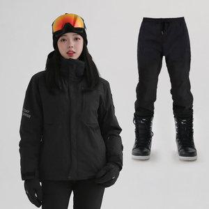 보드복 푸조 알파인HEAT 패딩자켓 스판덱스 조거팬츠 상하세트 남여공용 보드복세트