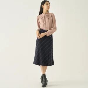 [지센] 플레어 체크 스커트 LFSKNA01_DN