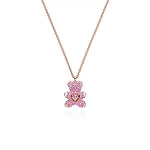 스와로브스키 Teddy 핑크 테디베어 곰돌이 여성 로즈골드 체인 목걸이 5642976