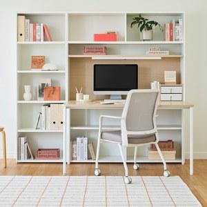 한샘 티오 단독책상세트 5단 140cm (콘센트형,조명)