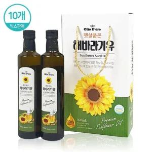 올리오도로 햇살품은 해바라기유 식용유 선물세트 500mlX2P 10개 한박스 판매