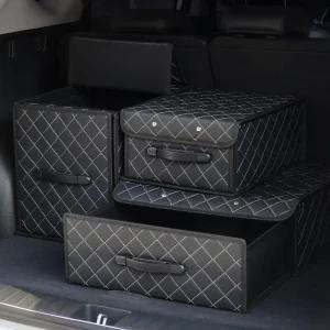 자동차 서랍형 가죽 트렁크정리함 수납함 조립식 분리수납 용품 AP07