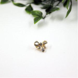 리본 미니 큐빅 브로치