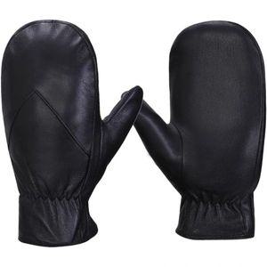 남성 가죽 벙어리 장갑 따뜻한 양가죽 겨울 기모 안감