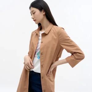 [지센][지센] 카라 배색 스티치 코트 LCCAN325_CA