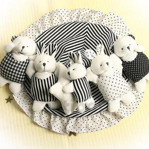 [RG408O11]신생아 토끼곰돌이 흑백모빌 오르골 봉제인형