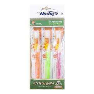니치 사이버 슬림모 칫솔 3개입 틈새슬림모 WB81B24