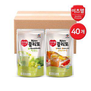 [신세계몰]CJ이츠웰 플리또 과일주스 파우치 130ml 혼합 40개 (오렌지 20+청포도 20)