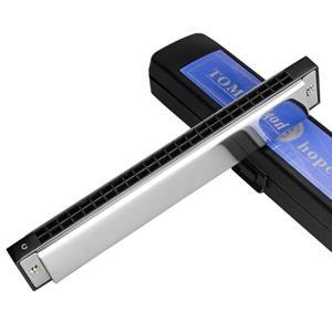 톰보 호프-트레몰로 하모니카, 24 홀 황동 갈대 입 오르간, 키 C, ABS 나무 악기,