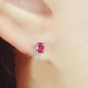 [블루케이] A급콩알 핑크토파즈 원석귀걸이240711-04