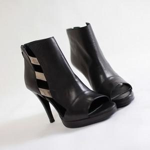 [지젤슈즈] 천연소가죽 옆포인트 오픈토부티힐/ [1706]