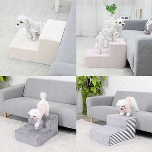 국내산 논슬립 극세사 강아지계단 2단 침대 소파 반려동물 슬개골 보호