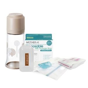 [마더케이] 일회용 젖병 기프트 세트 베이지
