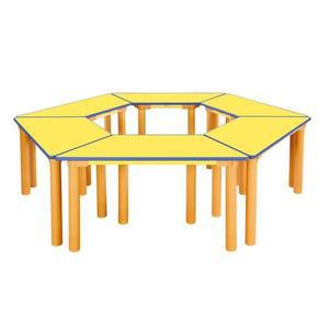 [마이모노샵] 초등 저학년 노란색 사다리꼴 열린 학습대 책상 테이블