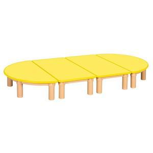 [마이모노샵] 가구 선물 노랑 노란 옐로우 라운드 학습 책상 테이블 교구