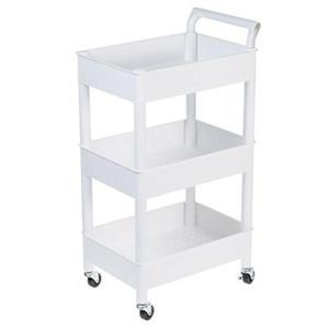 리템]트롤리 3단이동식선반 화이트