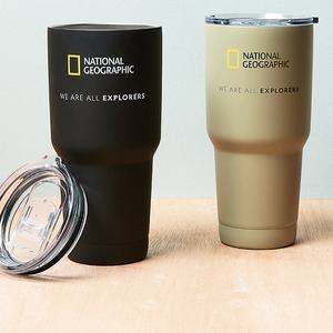 내셔널지오그래픽_메가 이중스텐 텀블러(블랙/카키)