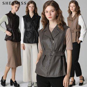 [쉬즈미스]SHESMISS)] 벨티드 레더 베스트