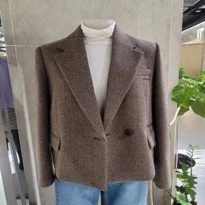 [ZOOC] 울 블렌드 체크 크롭 자켓 (Z244MSF106)