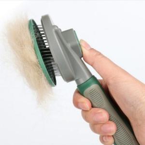 강아지 엉킨 죽은털 제거 슬리커 버튼 브러쉬 그린 (WE56874)